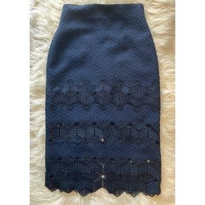 Rebecca Taylor Navy Pencil Skirt